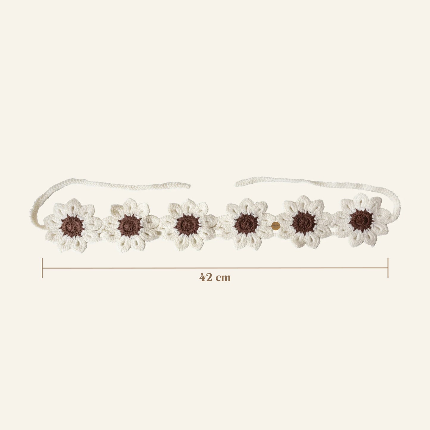 CROCHET FLOWER COLLAR - CRÈME/BRUIN