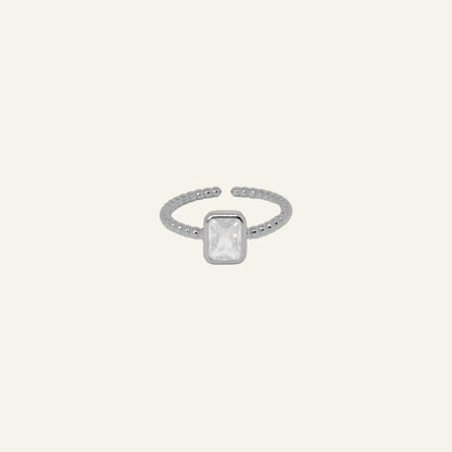 CUBIC ZIRKONIA RING - ZILVER
