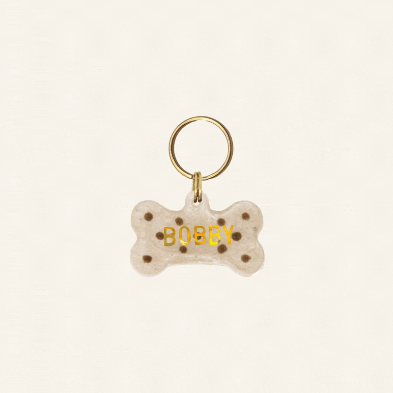 CUSTOM BONE NAME TAG - POLKADOTS