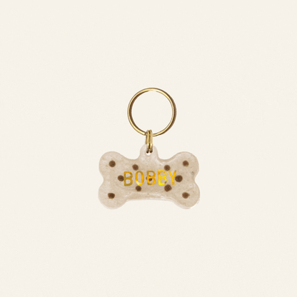 CUSTOM BONE NAME TAG - POLKADOTS