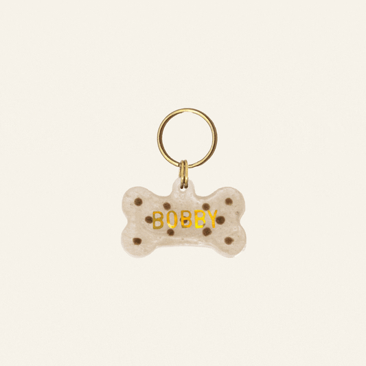CUSTOM BONE NAME TAG - POLKADOTS
