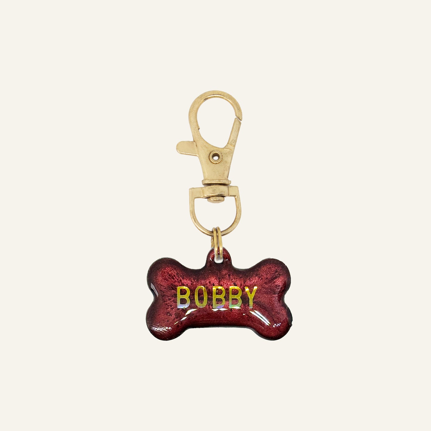 CUSTOM BONE NAME TAG - BORDEAUX