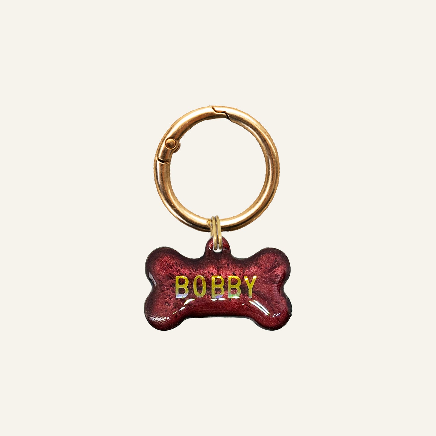 CUSTOM BONE NAME TAG - BORDEAUX