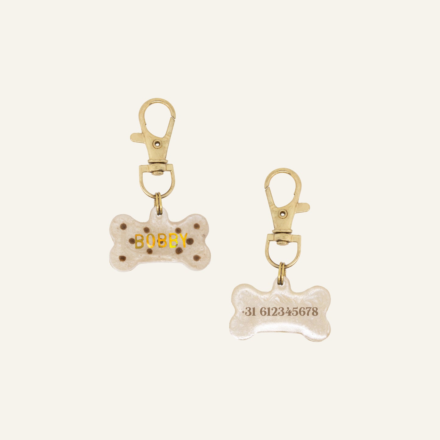 CUSTOM BONE NAME TAG - POLKADOTS