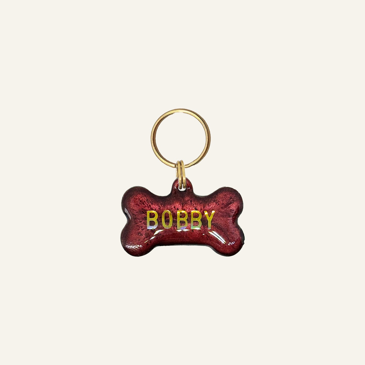 CUSTOM BONE NAME TAG - BORDEAUX