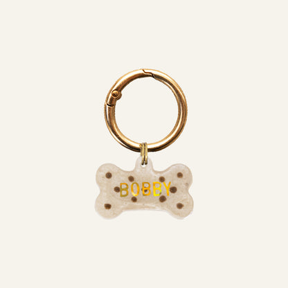 CUSTOM BONE NAME TAG - POLKADOTS