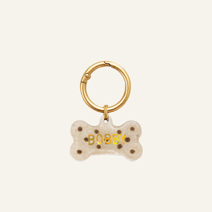 CUSTOM BONE NAME TAG - POLKADOTS