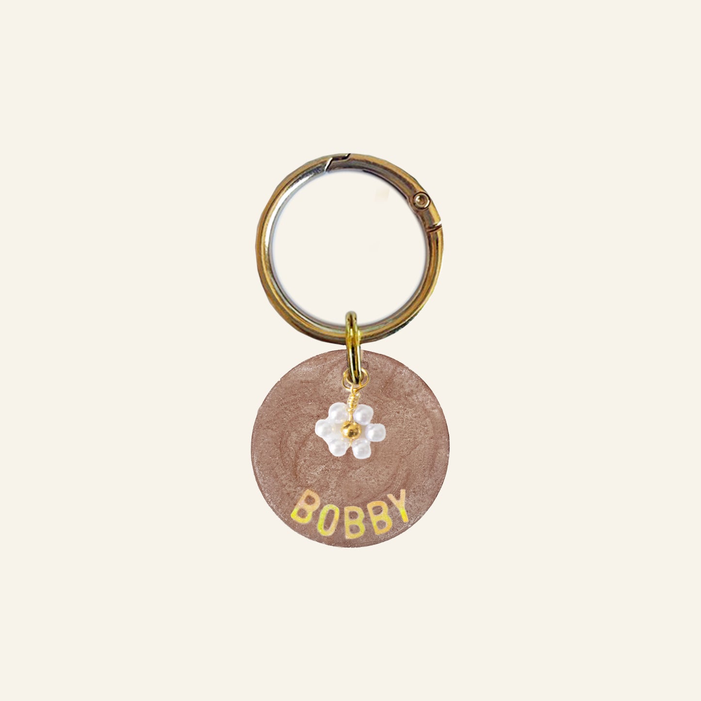 CUSTOM CHARM NAME TAG - CHAMPAGNE