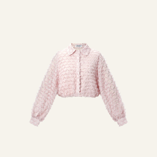 CUTE RUFFLES BLOUSE - ROZE
