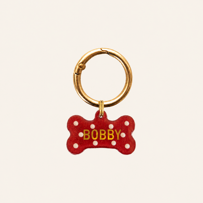 CUSTOM BONE NAME TAG - POLKADOTS