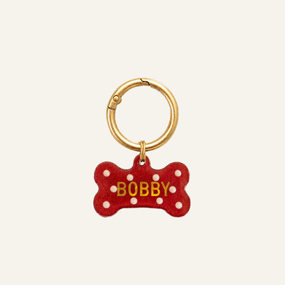 CUSTOM BONE NAME TAG - POLKADOTS