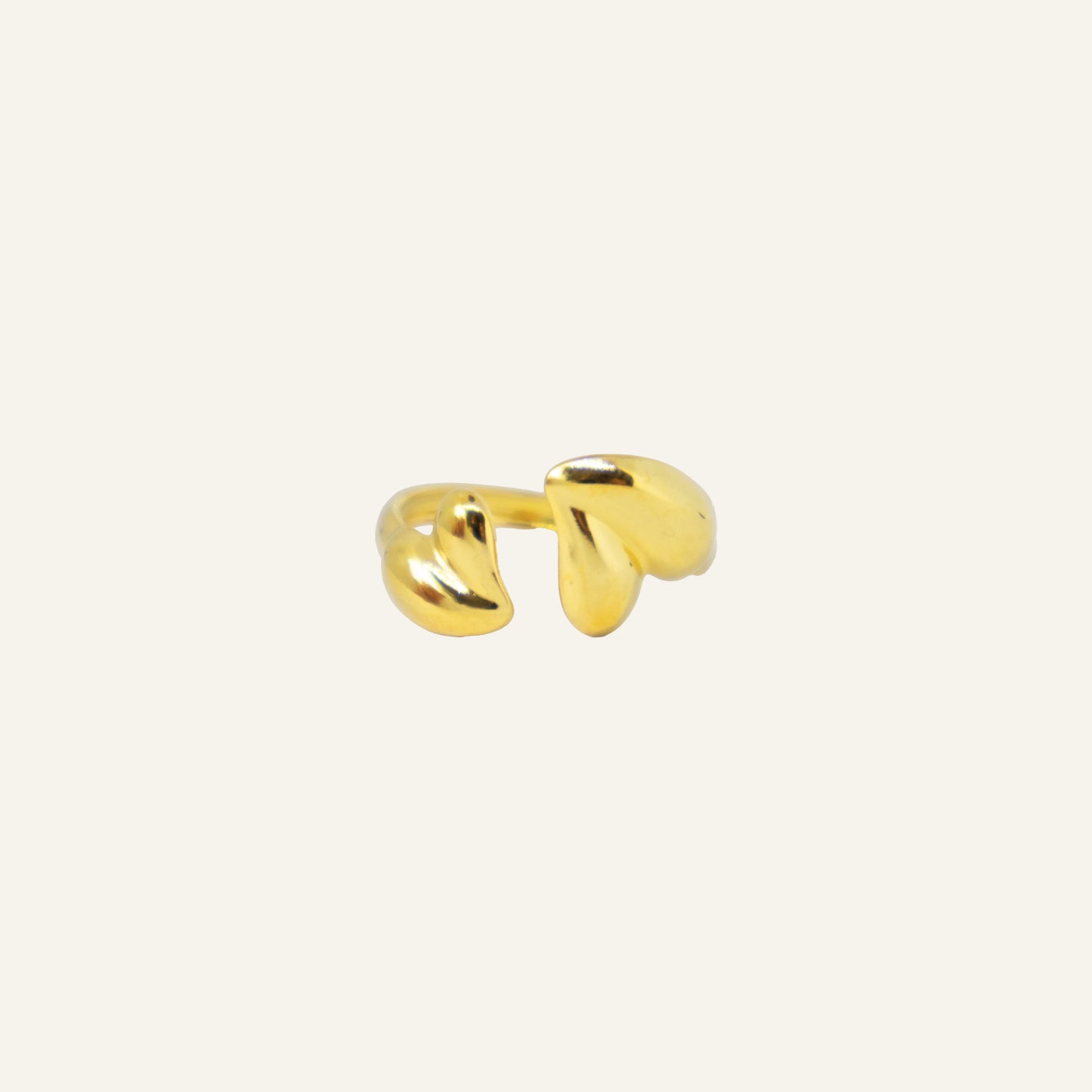Double Heart Ring - Gold