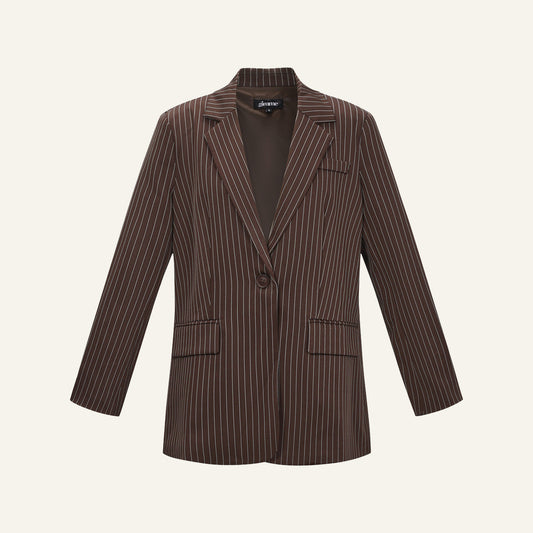 ELEGANT STRIPES BLAZER - DONKERBRUIN
