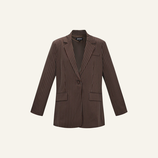 ELEGANT STRIPES BLAZER - DONKERBRUIN