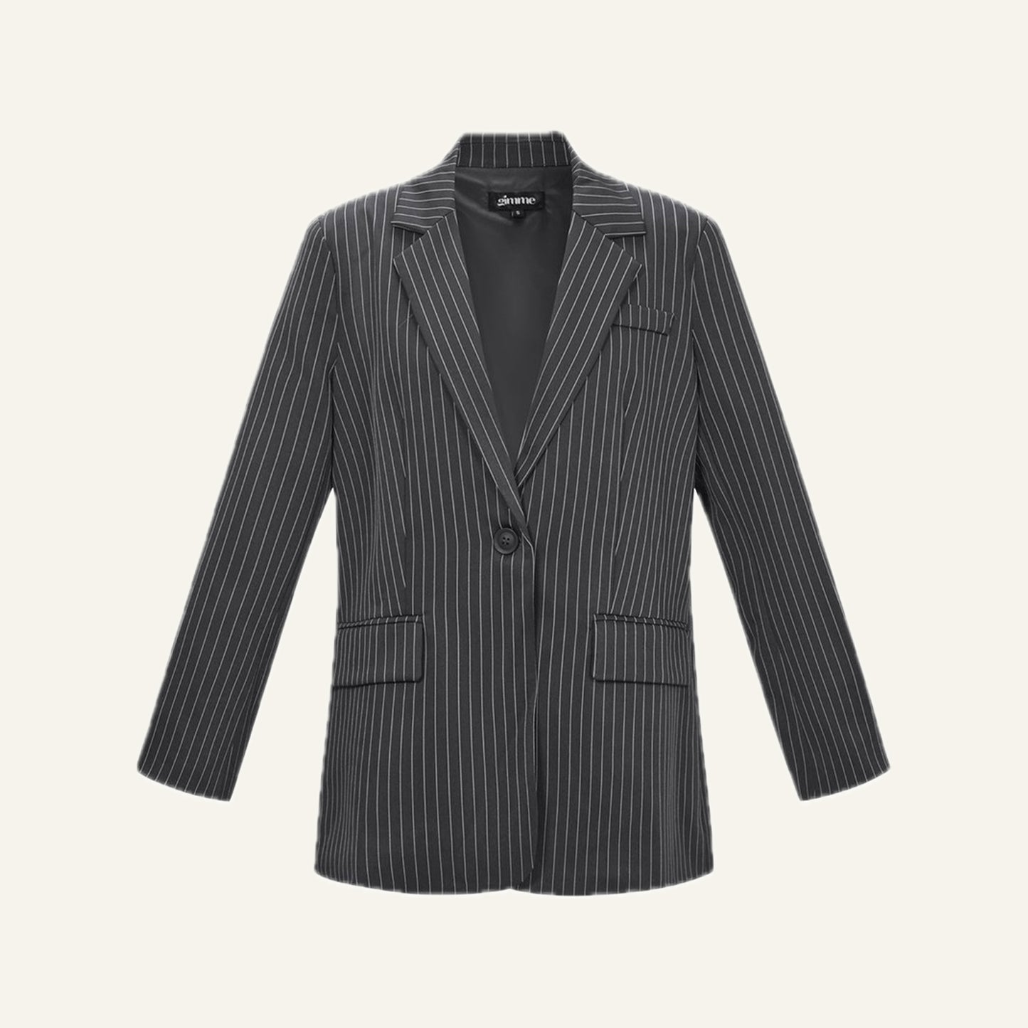 ELEGANT STRIPES BLAZER - DONKERGRIJS
