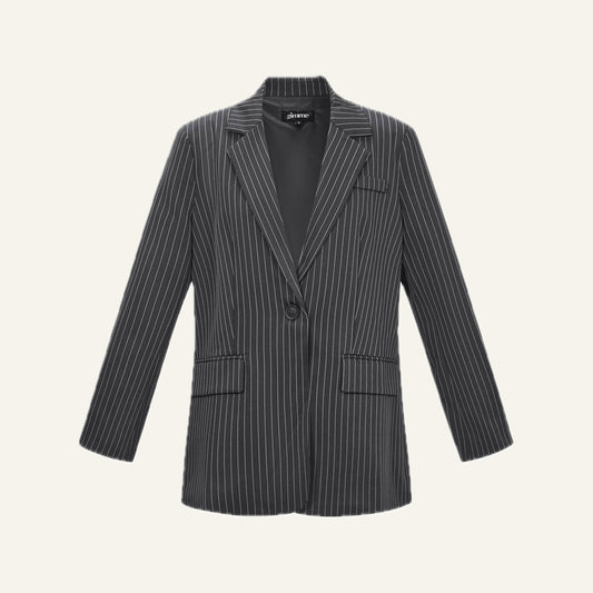 ELEGANT STRIPES BLAZER - DONKERGRIJS