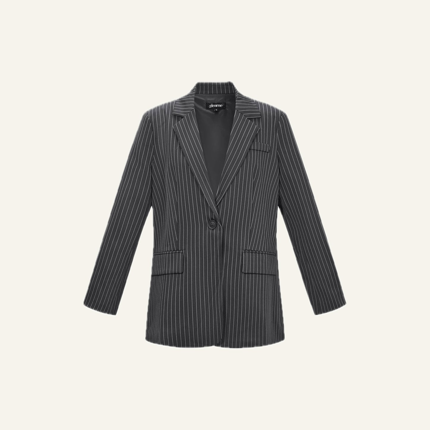 ELEGANT STRIPES BLAZER - DONKERGRIJS