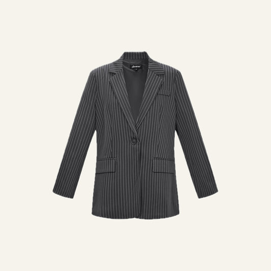 ELEGANT STRIPES BLAZER - DONKERGRIJS
