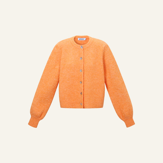 ESSENTIAL BUTTON CARDIGAN - ORANJE