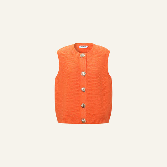 ESSENTIAL BUTTON SPENCER - ORANJE