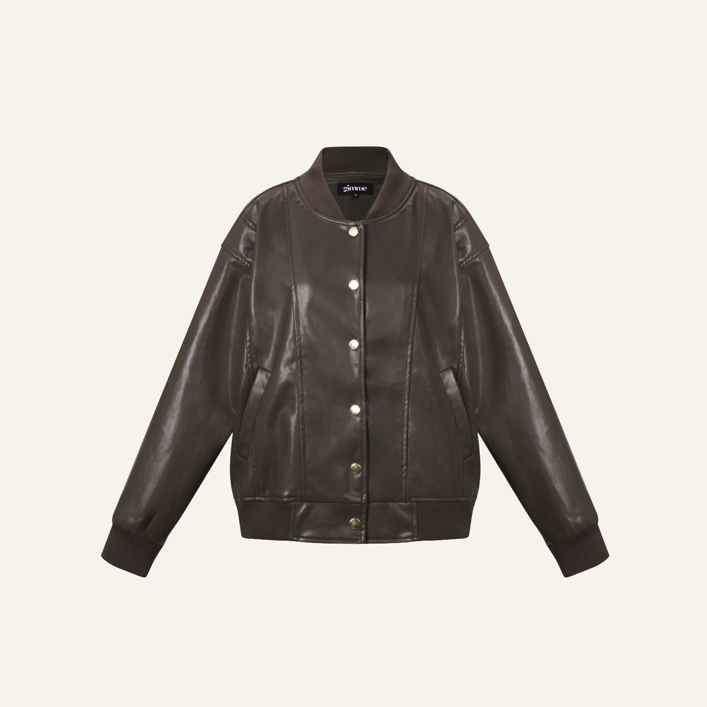 FANCY BOMBER JACKET - DONKERBRUIN