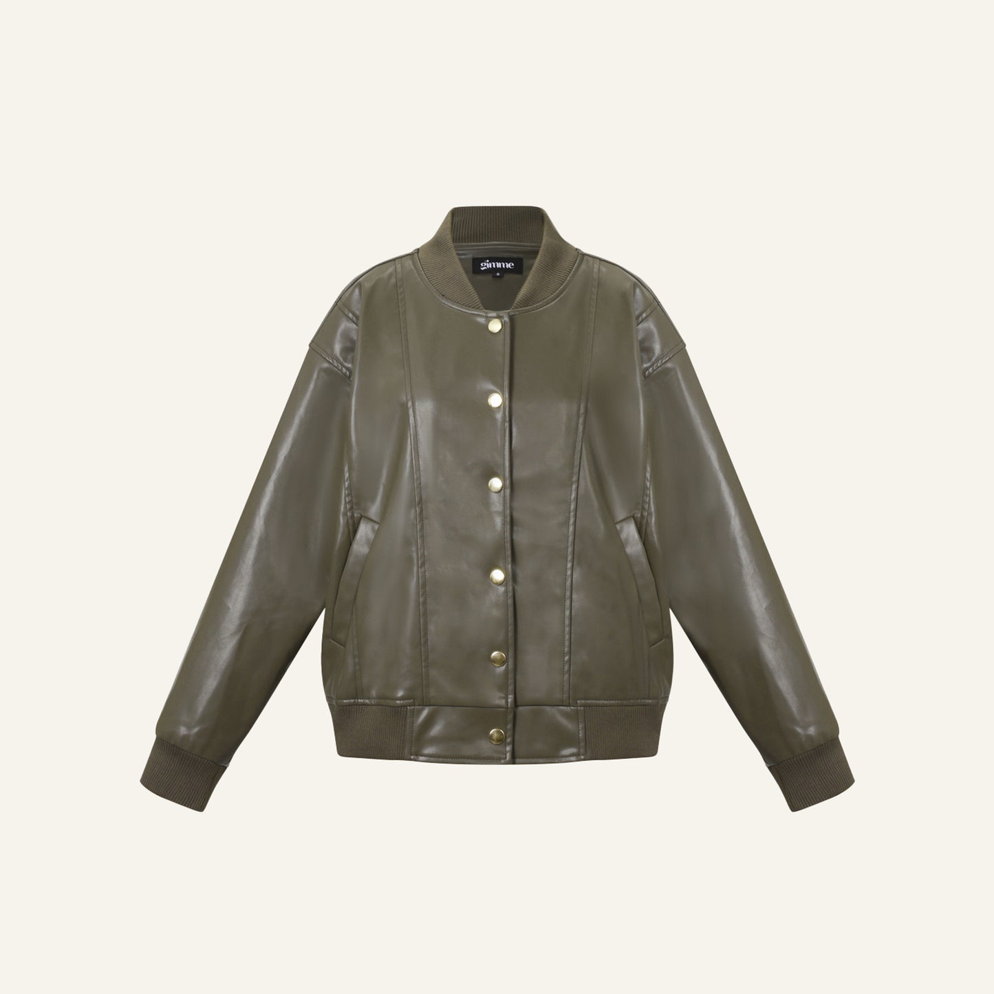 FANCY BOMBER JACKET - LEGERGROEN