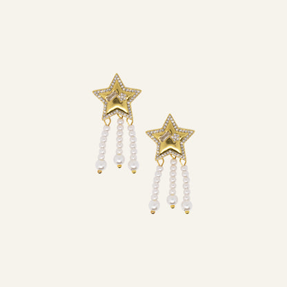 Festive Star Earrings - Gold