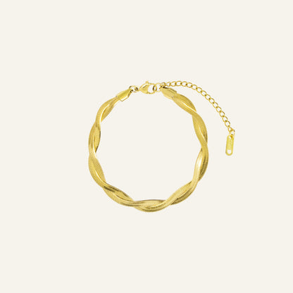 FLAT TWISTED ARMBAND - GOUD