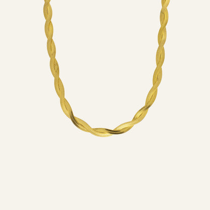 Flat Twisted Necklace - Gold
