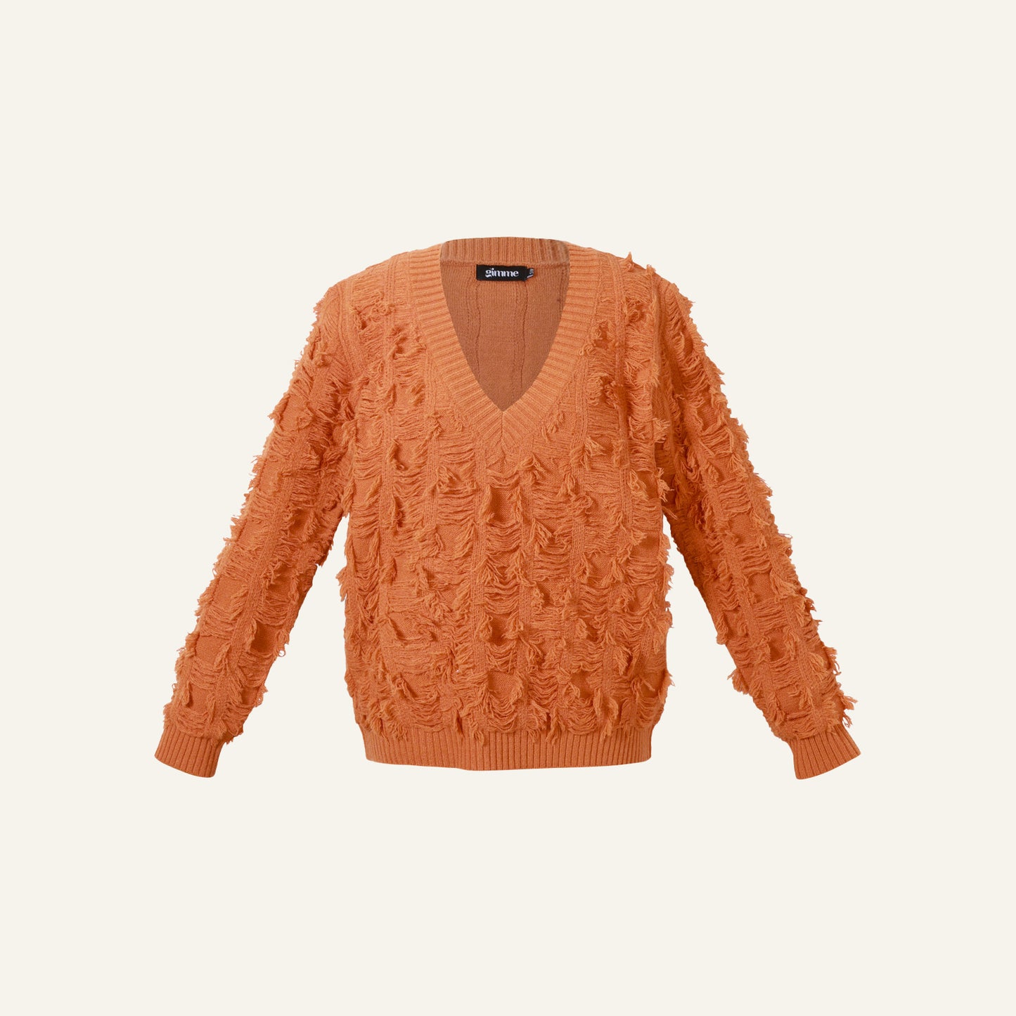 FRINGE V KNIT - ORANJE