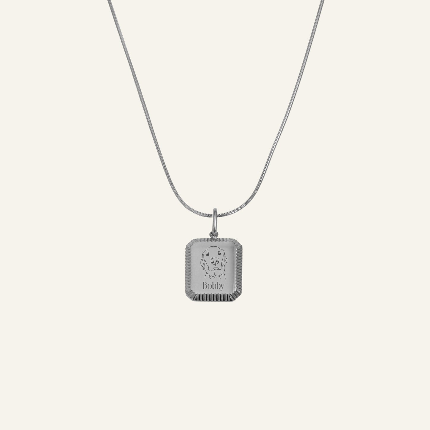ENGRAVED NECKLACE WITH ILLUSTRATION #1 - SILVER