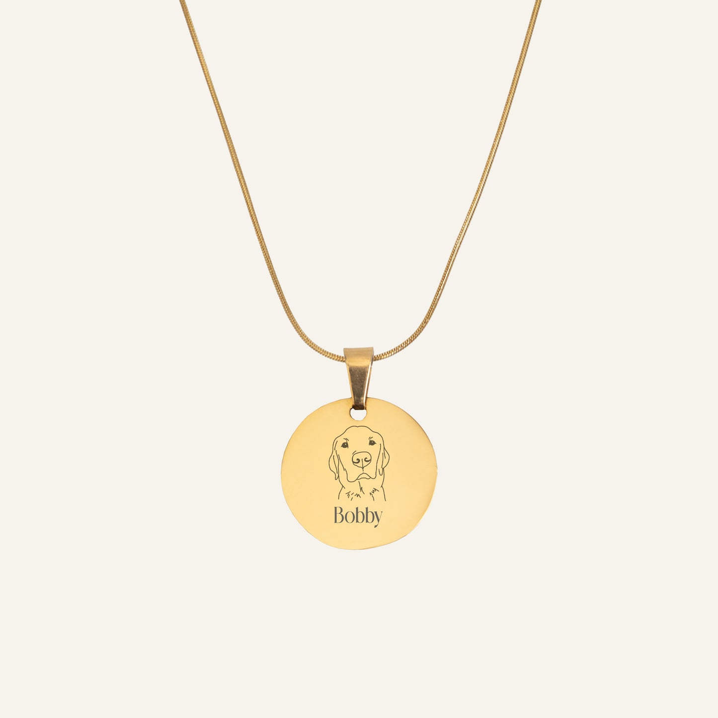 ENGRAVED NECKLACE WITH ILLUSTRATION #2 - GOLD