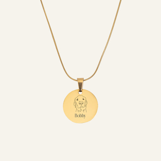 ENGRAVED NECKLACE WITH ILLUSTRATION #2 - GOLD