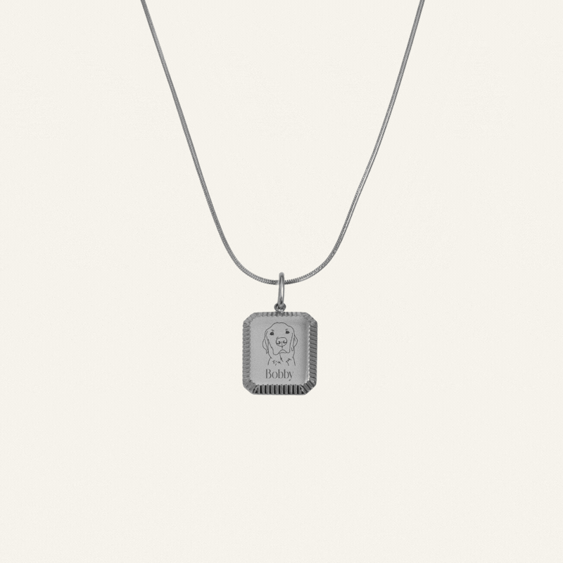 ENGRAVED NECKLACE WITH ILLUSTRATION #1 - GOLD