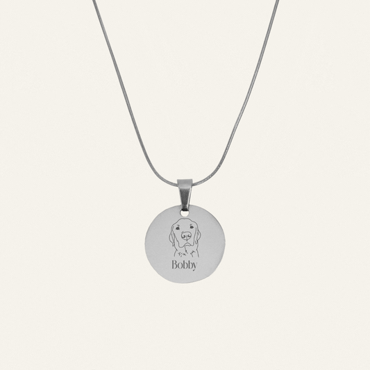 GEGRAVEERDE KETTING ROND - ZILVER