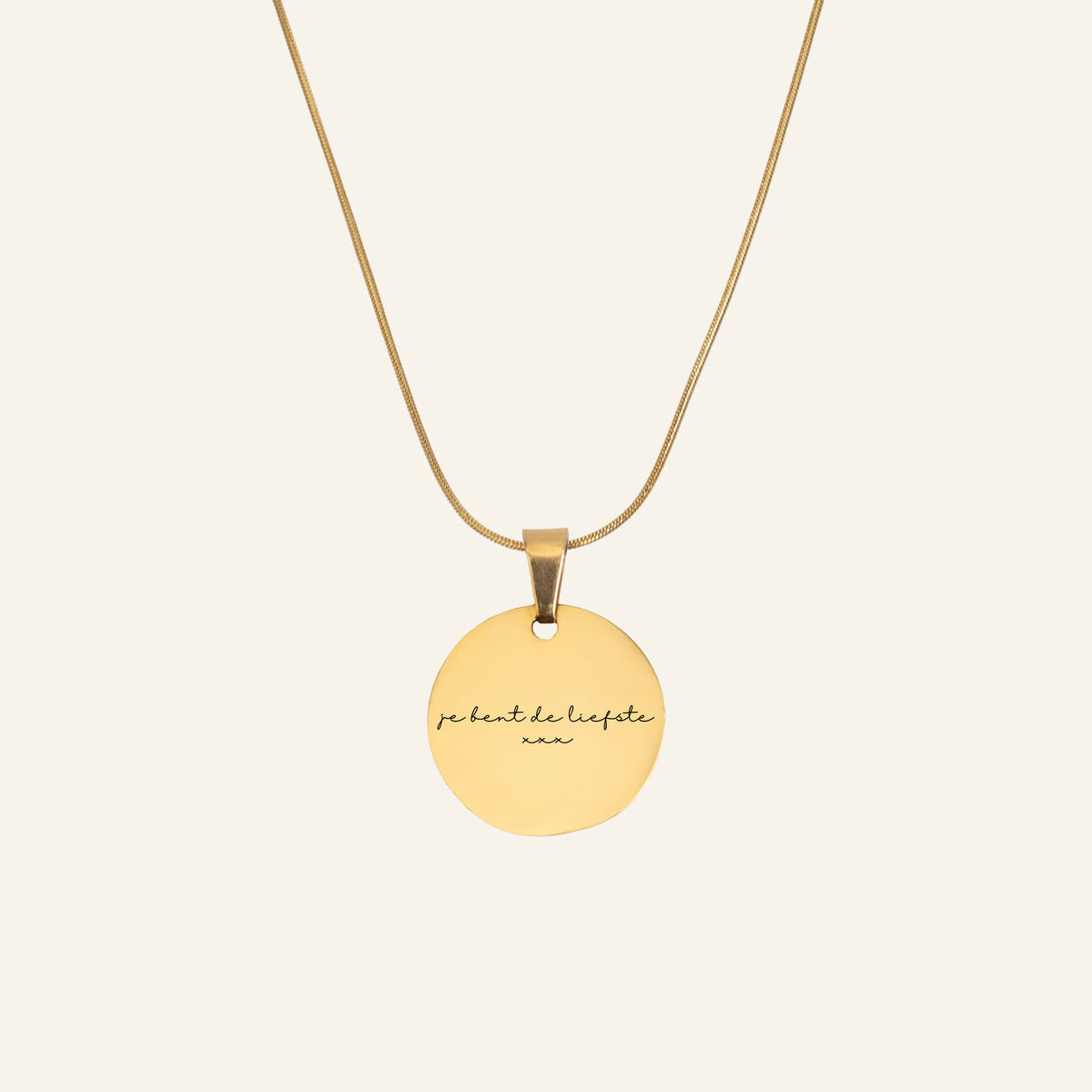ENGRAVED NECKLACE WITH ILLUSTRATION #1 - GOLD