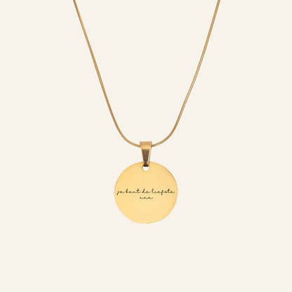 ENGRAVED NECKLACE WITH ILLUSTRATION #1 - GOLD