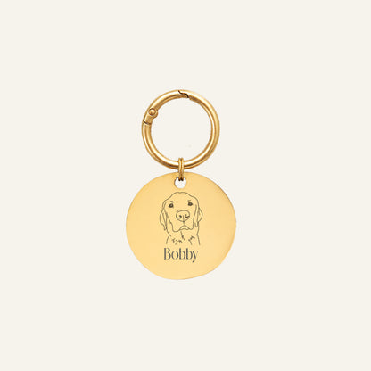 GEGRAVEERDE TAG ROND - GOUD