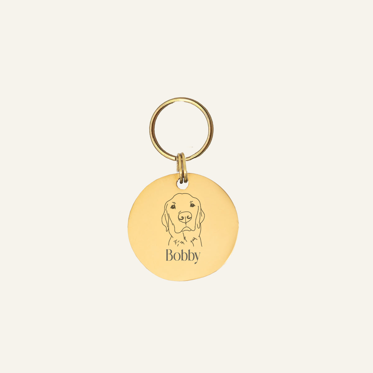 GEGRAVEERDE TAG ROND - GOUD