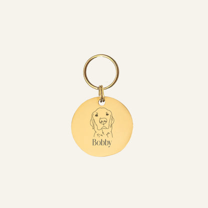 GEGRAVEERDE TAG ROND - GOUD