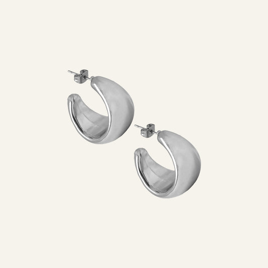 HALF MOON OORBELLEN ZILVER