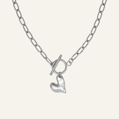 Heart Lock Necklace - Silver
