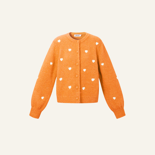 HEARTS CARDIGAN - ORANJE