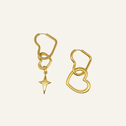 HEART SPARKLE CREOLEN - GOUD