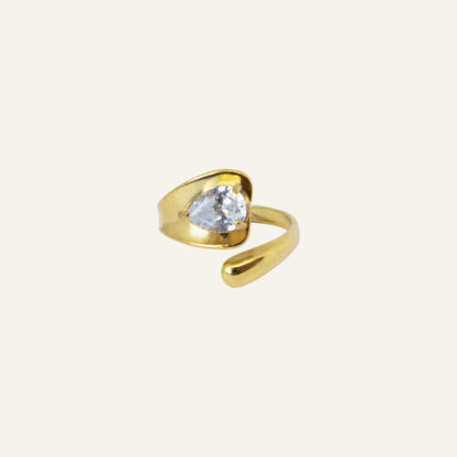 HUG STRASS RING - GOUD