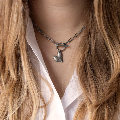 Heart Lock Necklace - Silver