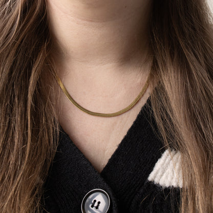 Fancy Flat Necklace - Gold