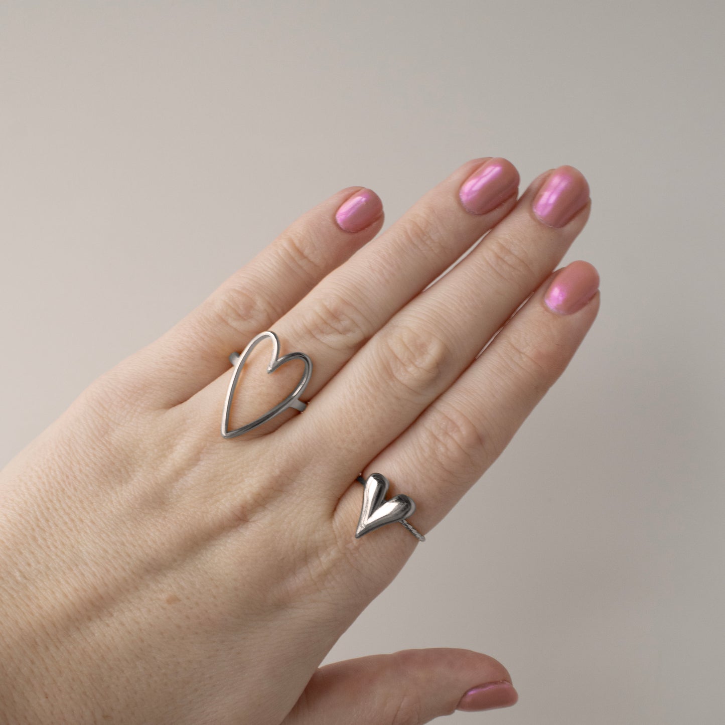 OPEN HEART RING ZILVER