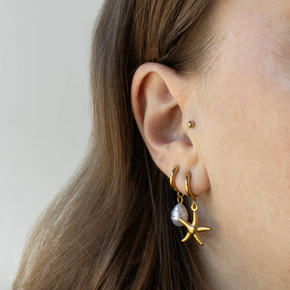 CUSTOM CHARM EARRINGS STARFISH - GOLD