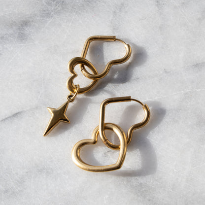 HEART SPARKLE CREOLEN - GOUD